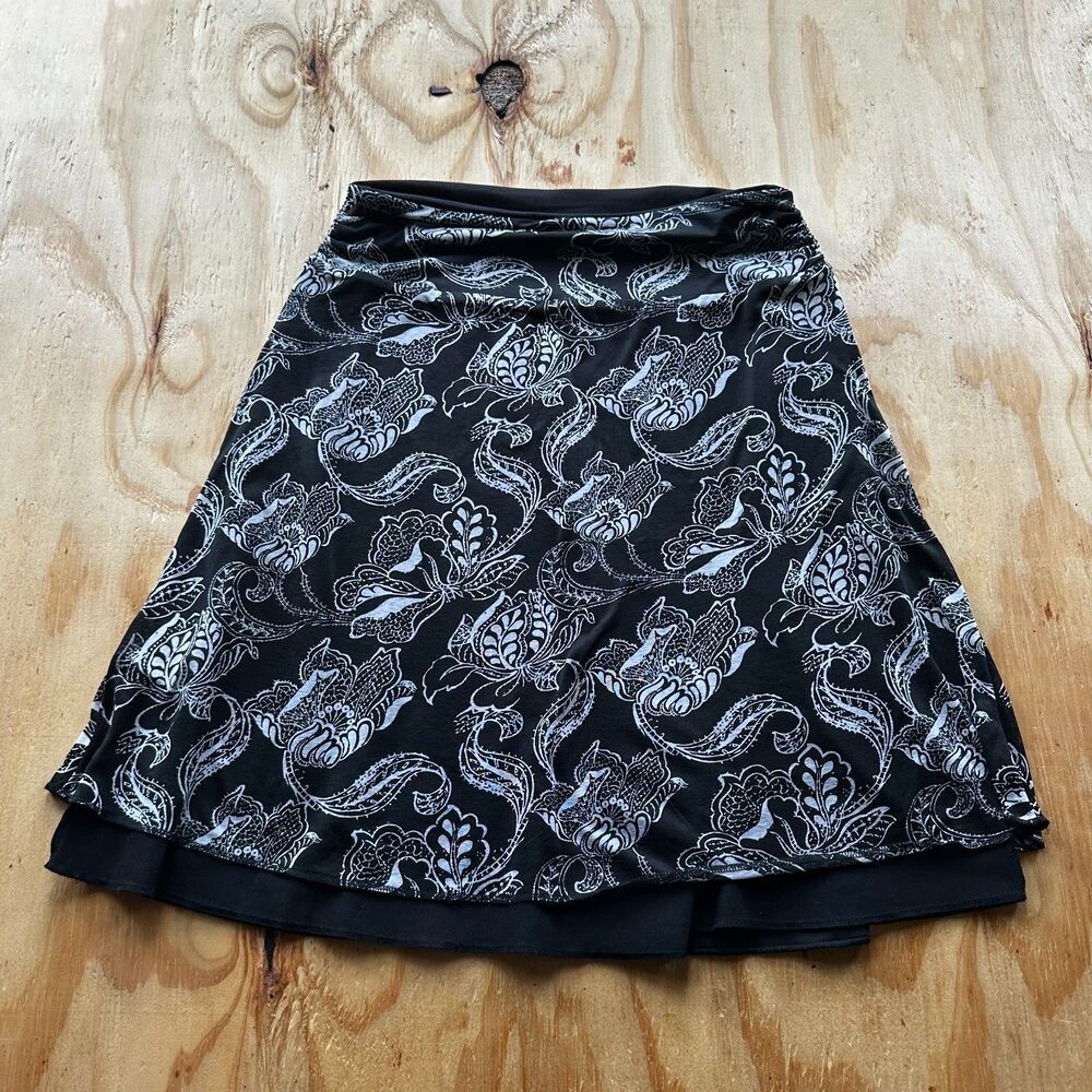 Colorado Clothing Black Paisley Layered A-Line Skirt - S